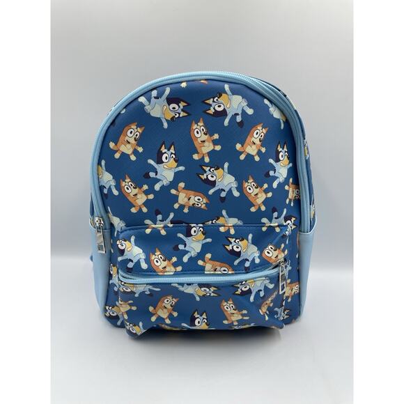 Bluey and Bingo Mini Blue Faux Leather Backpack - Picture 1 of 10
